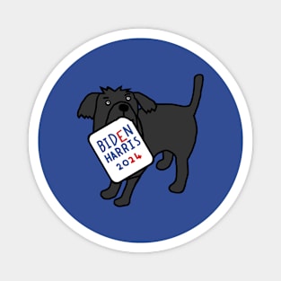 Small Dog with Biden Harris 2024 Sign Magnet